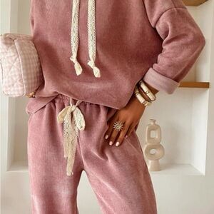 Pink Corduroy Joggers